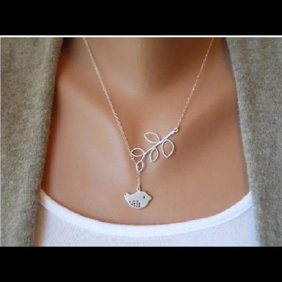 Sliver Charm Necklace Bird Pendant Necklace - Picture 2 of 2